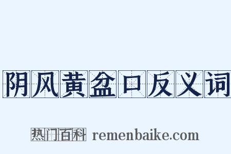 阴风黄盆口反义词是什么意思的图片